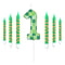 7pcs Pixel Game Theme Number Birthday Candles Set Green My World Cake Topper 09 Digital Party Candl 7