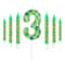 7pcs Pixel Game Theme Number Birthday Candles Set Green My World Cake Topper 09 Digital Party Candl 9