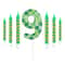 7pcs Pixel Game Theme Number Birthday Candles Set Green My World Cake Topper 09 Digital Party Candl 15
