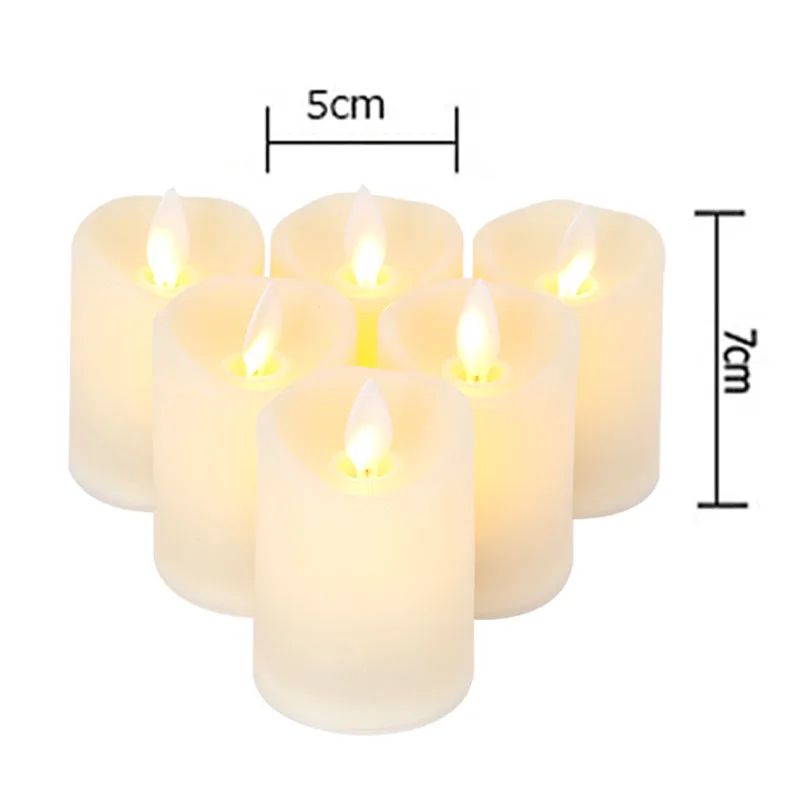 6Piece Flickering Flameless LED Candle Set Battery Operated Electric Candles For Weddings Home Ta 5