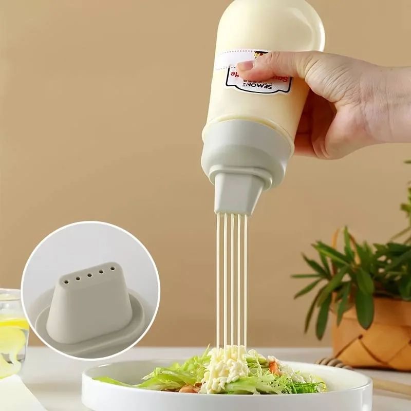LeakProof Squeeze Sauce Bottle Set Refillable Condiment Dispenser For Ketchup Salad Dressing Honey 0