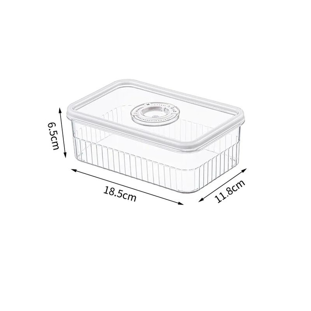 3Size Transparent Fridge Organizer Containers With Lids Airtight Food Storage Bins For Fruits Vege 3