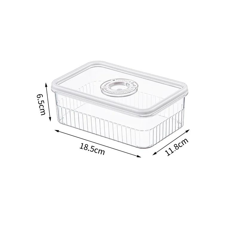 3Size Transparent Fridge Organizer Containers With Lids Airtight Food Storage Bins For Fruits Vege 3