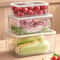 3Size Transparent Fridge Organizer Containers With Lids Airtight Food Storage Bins For Fruits Vege 0