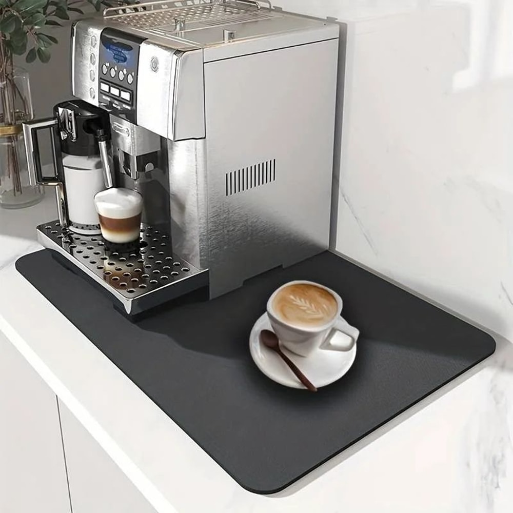 Absorbent Coffee Bar Mat NonSlip Microfiber Dish Drying Mat For Coffee Machine Kitchen Counter 1