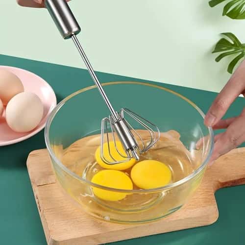 Stainless Steel Semi-Automatic Egg Beater – Manual Hand Mixer Whisk for Baking, Cooking & Kitchen Use