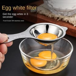 stainless steel egg yolk separator – 304 egg white divider tool for baking & cooking