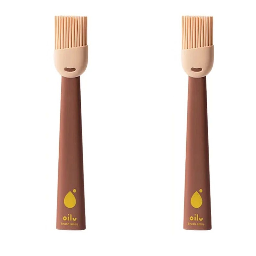 2Piece Silicone BBQ Oil Brush Set HeatResistant Basting Brushes For Grilling Baking Cooking 8
