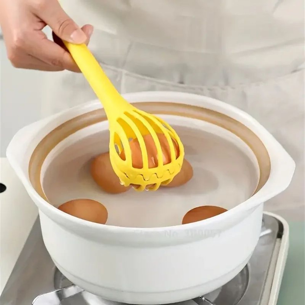3in1 Multifunction Egg Beater Food Tongs Manual Whisk Milk Mixer Egg Separator Kitchen Tool 2