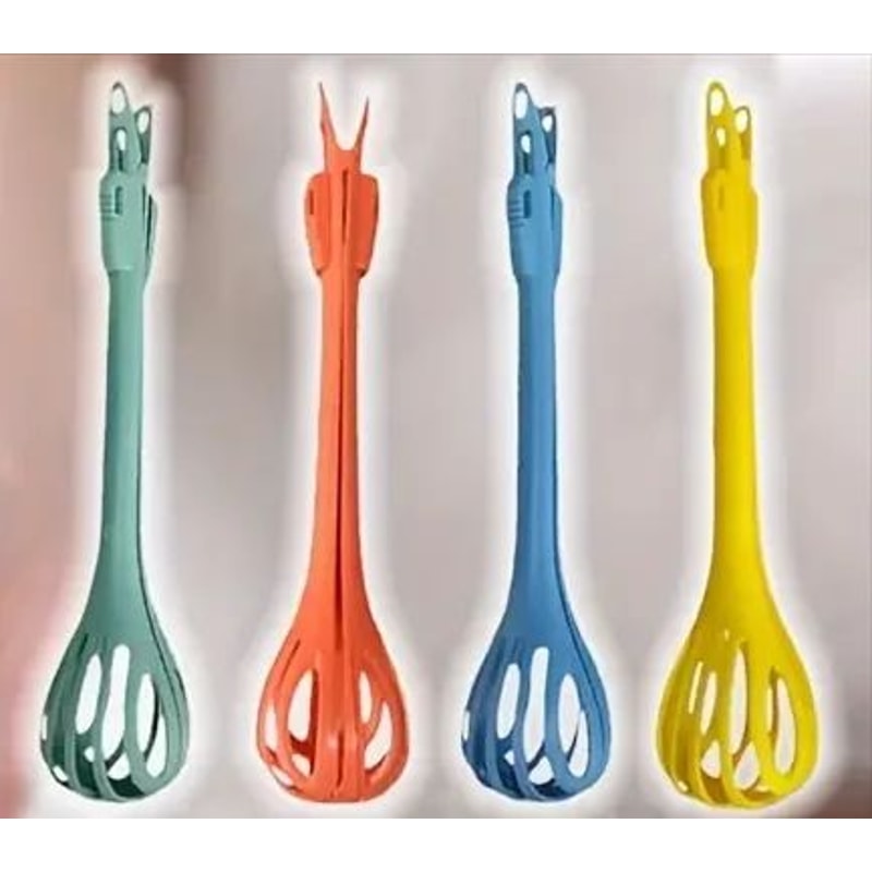 3in1 Multifunction Egg Beater Food Tongs Manual Whisk Milk Mixer Egg Separator Kitchen Tool 14