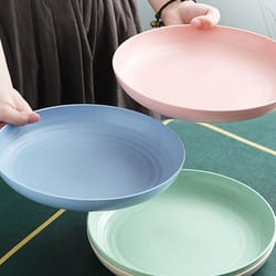 4-piece wheat straw dinner plates set – lightweight unbreakable reusable plates, microwave & dishwasher safe