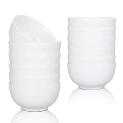 8-pack 10oz porcelain bowls set – premium white ceramic bowls for soup, cereal, salad & pasta