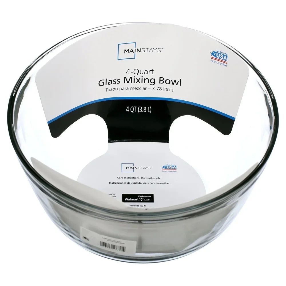 4Qt Durable Glass Mixing Bowl Microwave Safe ShatterResistant Bowl For Baking Mixing Food Storage 2
