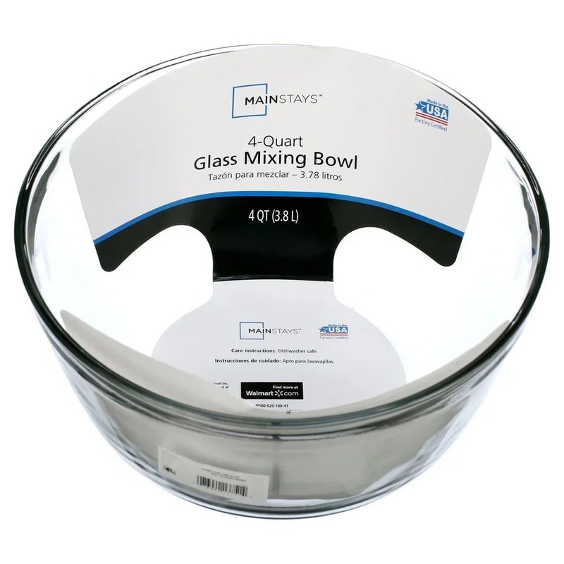 4Qt Durable Glass Mixing Bowl Microwave Safe ShatterResistant Bowl For Baking Mixing Food Storage 2