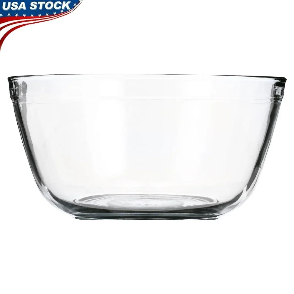4Qt Durable Glass Mixing Bowl Microwave Safe ShatterResistant Bowl For Baking Mixing Food Storage 4