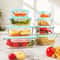 8Piece Glass Food Storage Containers Set Airtight Leakproof Lunch Boxes Microwave Oven Safe Meal 3