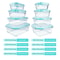 8Piece Glass Food Storage Containers Set Airtight Leakproof Lunch Boxes Microwave Oven Safe Meal 5