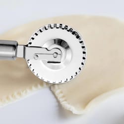 stainless steel pastry roller cutter – double-sided embossing & edge sealing dumpling/pie tool