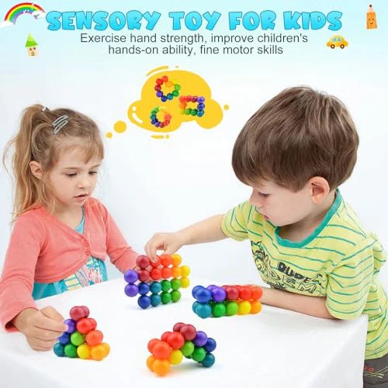 DIY 3D Rotating Sensory Fidget Ball Toy Stress Relief ADHD Anxiety Calming Desk Travel Toy 1