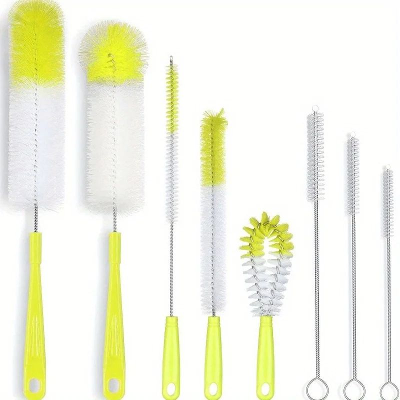 8pcs LongHandled Bottle Cleaning Brush Set MultiSize Cleaner For Bottles Straws Thermoses Kitchen 4