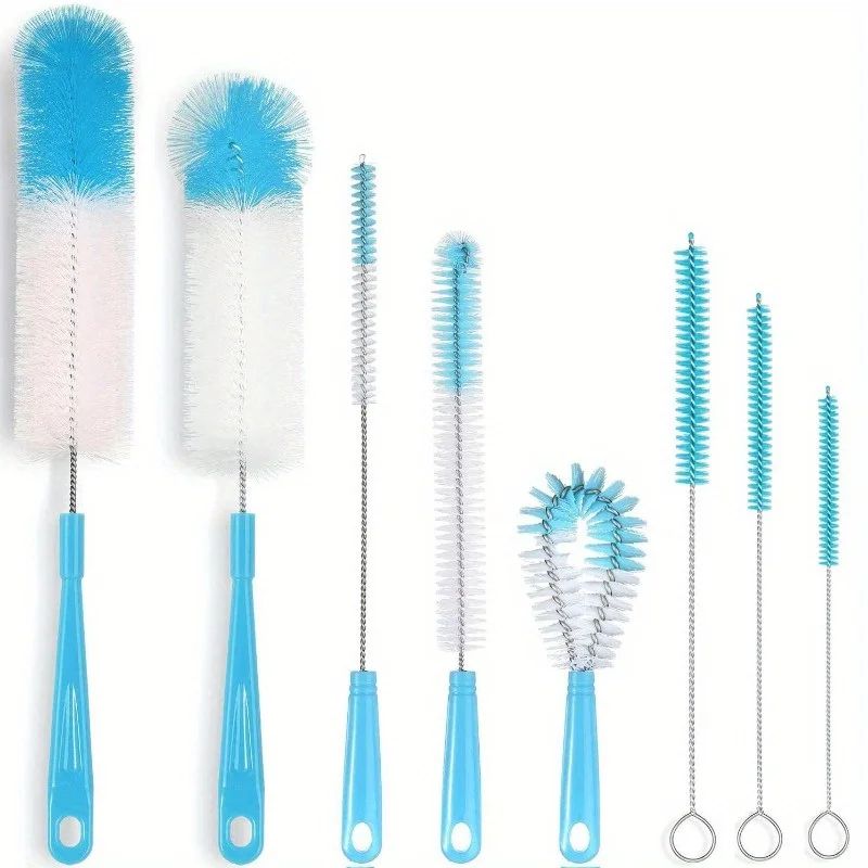 8pcs LongHandled Bottle Cleaning Brush Set MultiSize Cleaner For Bottles Straws Thermoses Kitchen 6