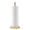 Natural Bamboo Paper Towel Holder Stand Vertical Kitchen Bathroom Tissue Roll Organizer With NonS 4
