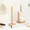Natural Bamboo Paper Towel Holder Stand Vertical Kitchen Bathroom Tissue Roll Organizer With NonS 1