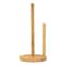 Natural Bamboo Paper Towel Holder Stand Vertical Kitchen Bathroom Tissue Roll Organizer With NonS 5