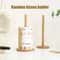 Natural Bamboo Paper Towel Holder Stand Vertical Kitchen Bathroom Tissue Roll Organizer With NonS 2
