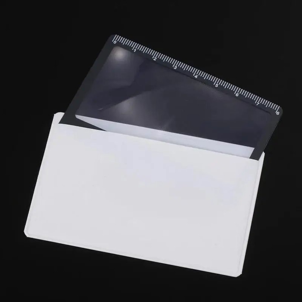 3X Wallet Magnifier Card Pocket Credit Card Magnifying Glass Ruler Fire Starter Survival Tool 0