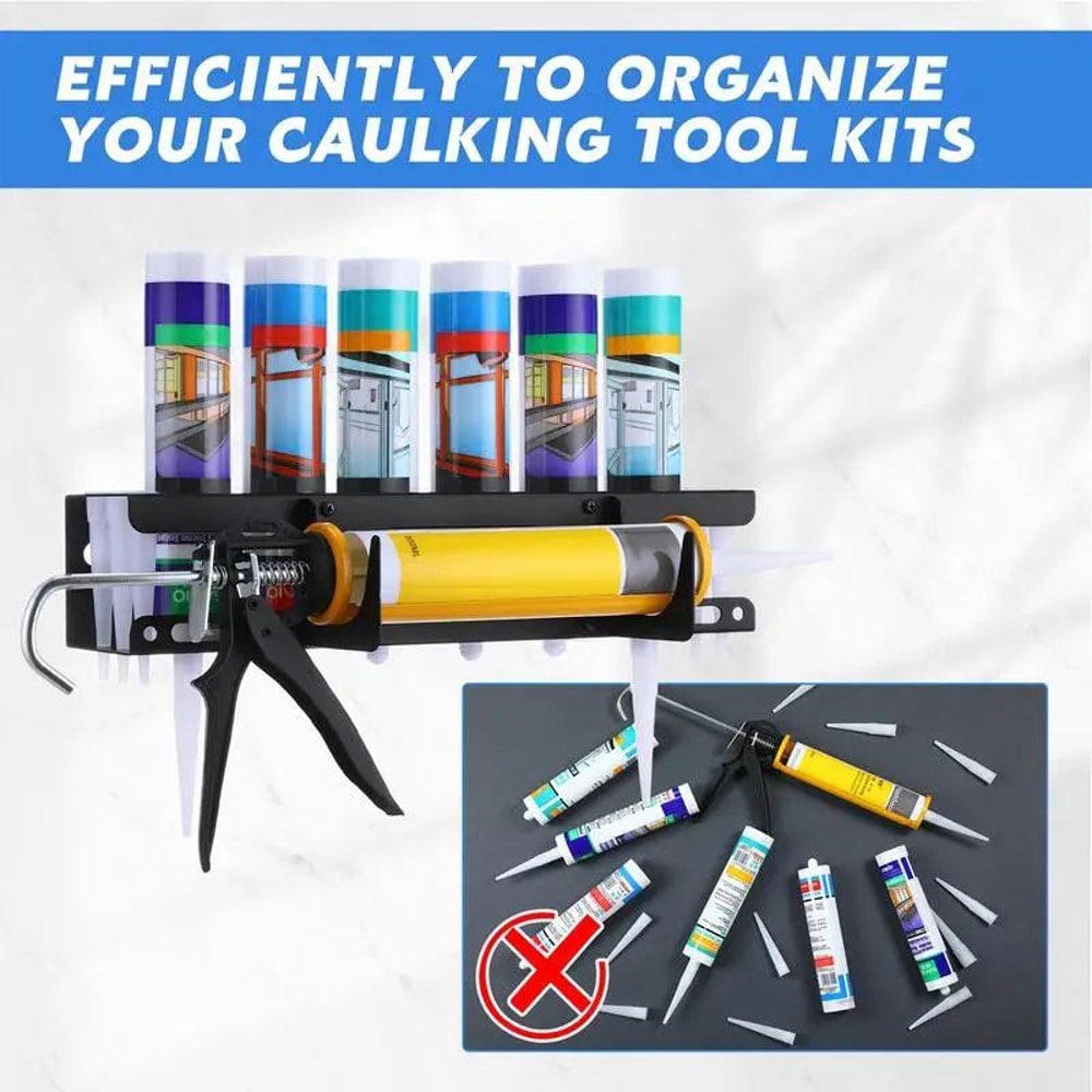 WallMounted Metal Caulk Tube Holder HeavyDuty Sealant Grease Tube Organizer Rack For Workshop Sto 4