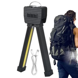rechargeable magnetic led work light – waterproof 7-mode foldable gym & camping flashlight with hook & power bank