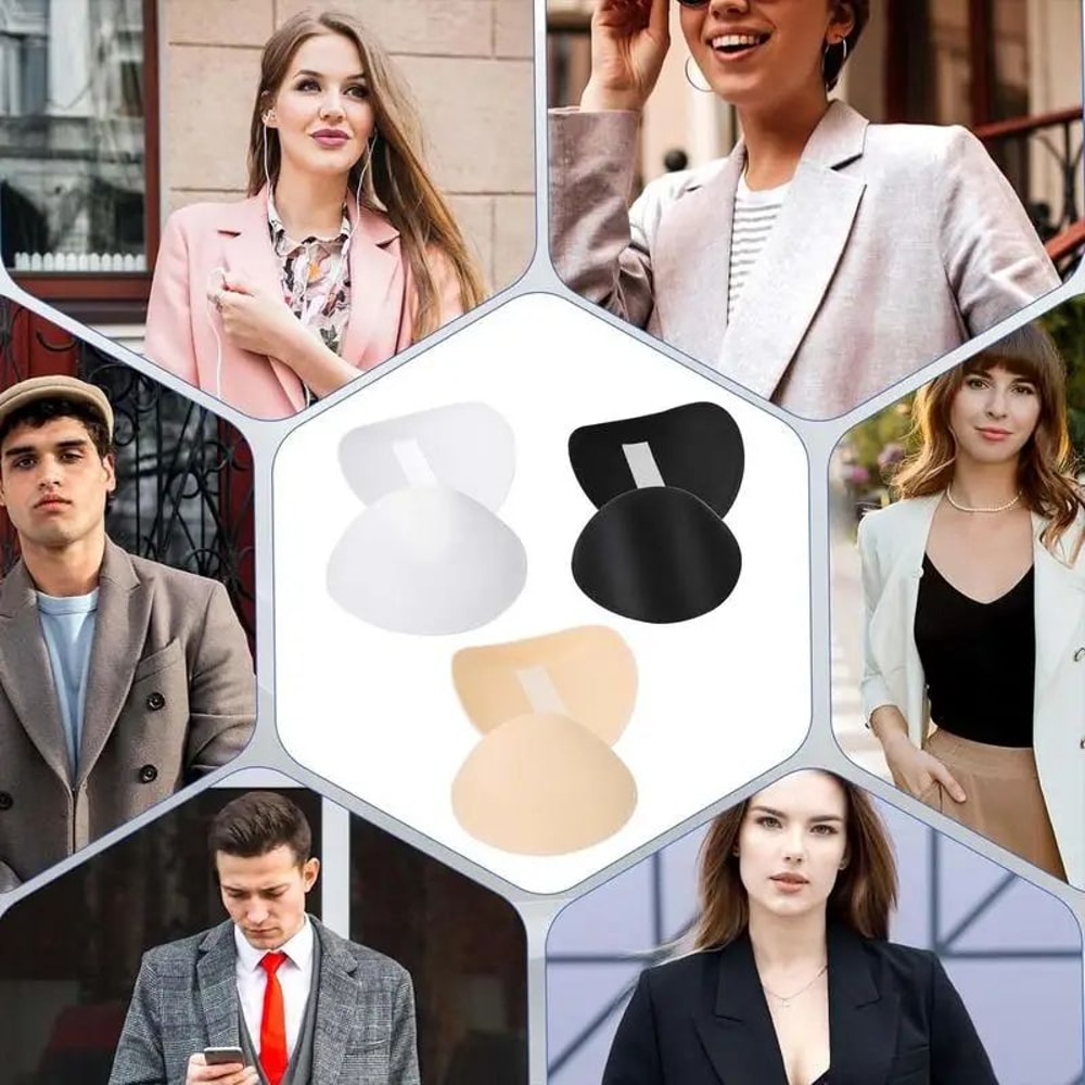 3 Pairs Breathable Sponge Shoulder Pads Lightweight SetIn Shoulder Enhancers For Blazers Suits Cl 4