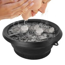 foldable silicone face ice bath bowl – portable facial ice plunge basin for skin care & puffiness relief