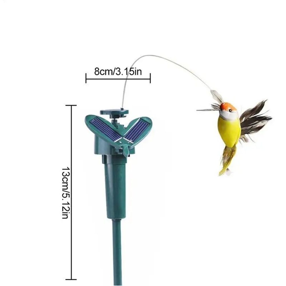 Solar Powered Flying Hummingbird Garden Stake Rotating Fluttering Bird Decor With Battery Backup 5