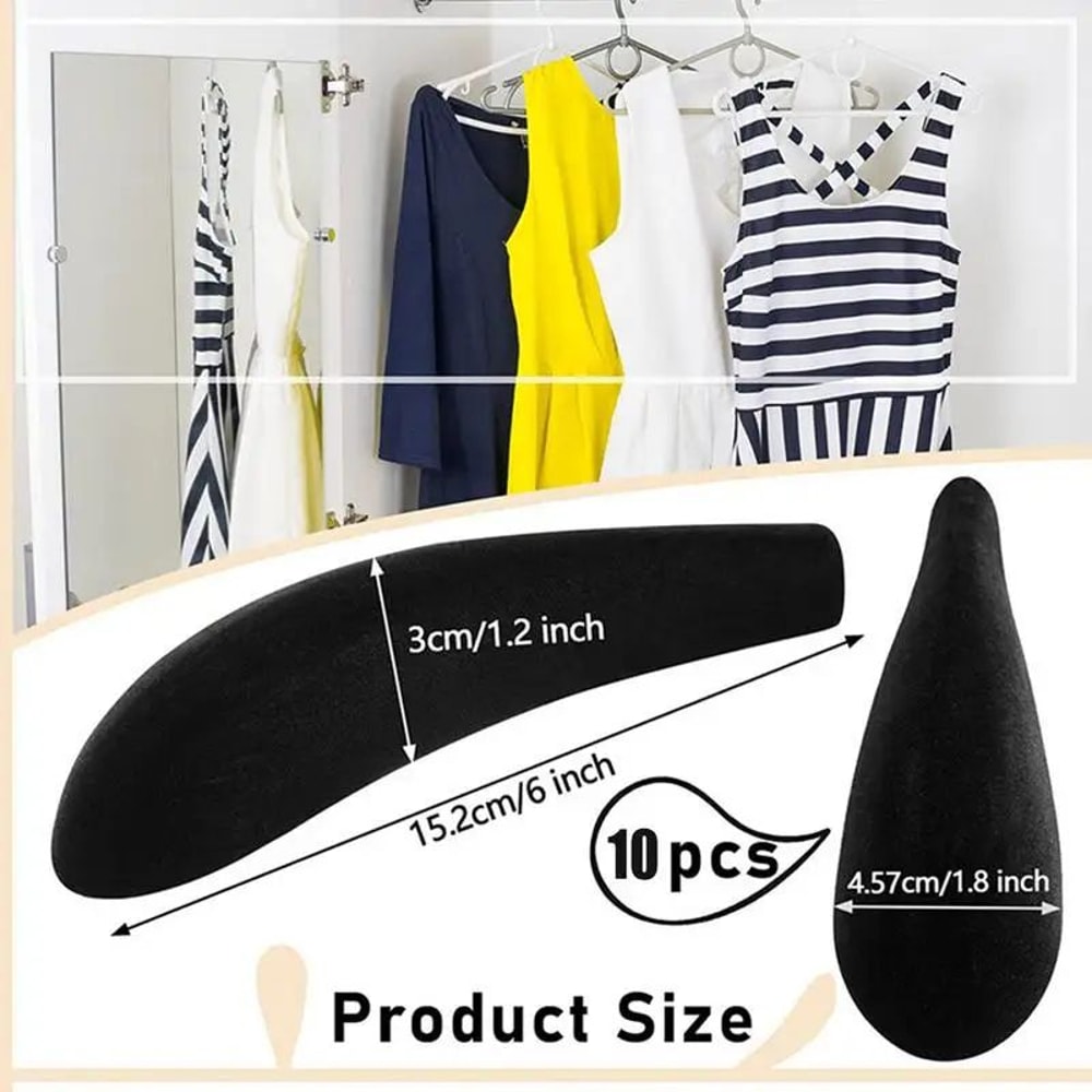 10pcs Velvet Hanger Shoulder Pads NoBump Sweater Suit Hanger Protectors For Clothes Shape Support 5