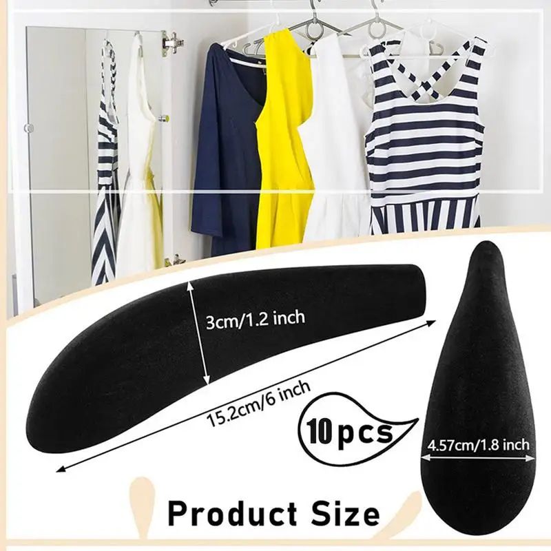 10pcs Velvet Hanger Shoulder Pads NoBump Sweater Suit Hanger Protectors For Clothes Shape Support 5