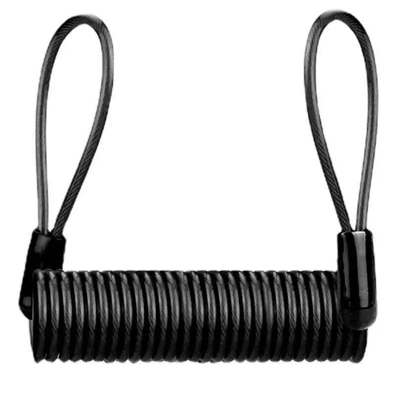 Motorcycle Disc Lock Reminder Cable 47in Steel Wire AntiTheft Coil With PVC Cover For Bikes Scoot 2