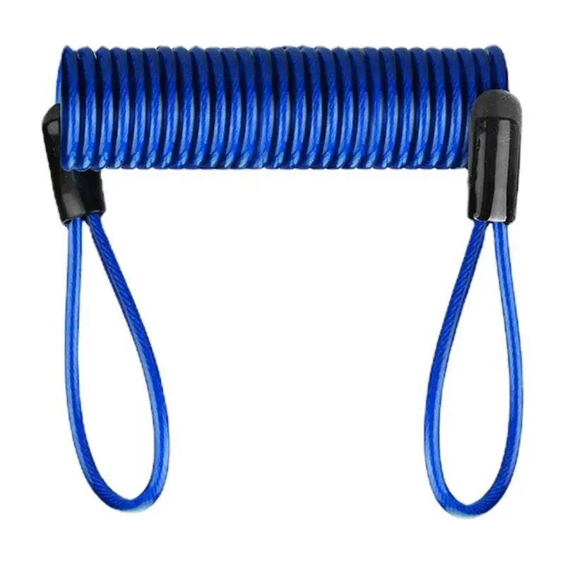 Motorcycle Disc Lock Reminder Cable 47in Steel Wire AntiTheft Coil With PVC Cover For Bikes Scoot 5