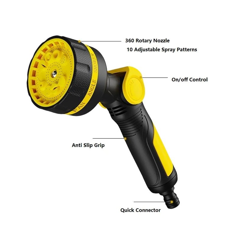 10Mode High Pressure Garden Hose Spray Gun Portable Multifunctional Watering Nozzle For Cleaning 4