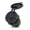 QC30 Dual USB Car Charger Socket With Voltmeter Waterproof Fast Charging 12V 24V Power Outlet 8