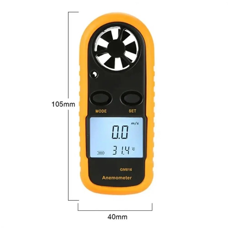 Pocket Digital Anemometer Wind Speed Meter Portable Air Velocity Temperature Tester With LCD Back 1