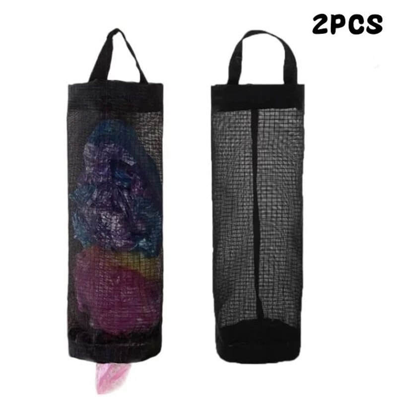 5pcs Hanging Plastic Bag Holder Mesh Grocery Bag Organizer Kitchen Trash Bag Dispenser 8