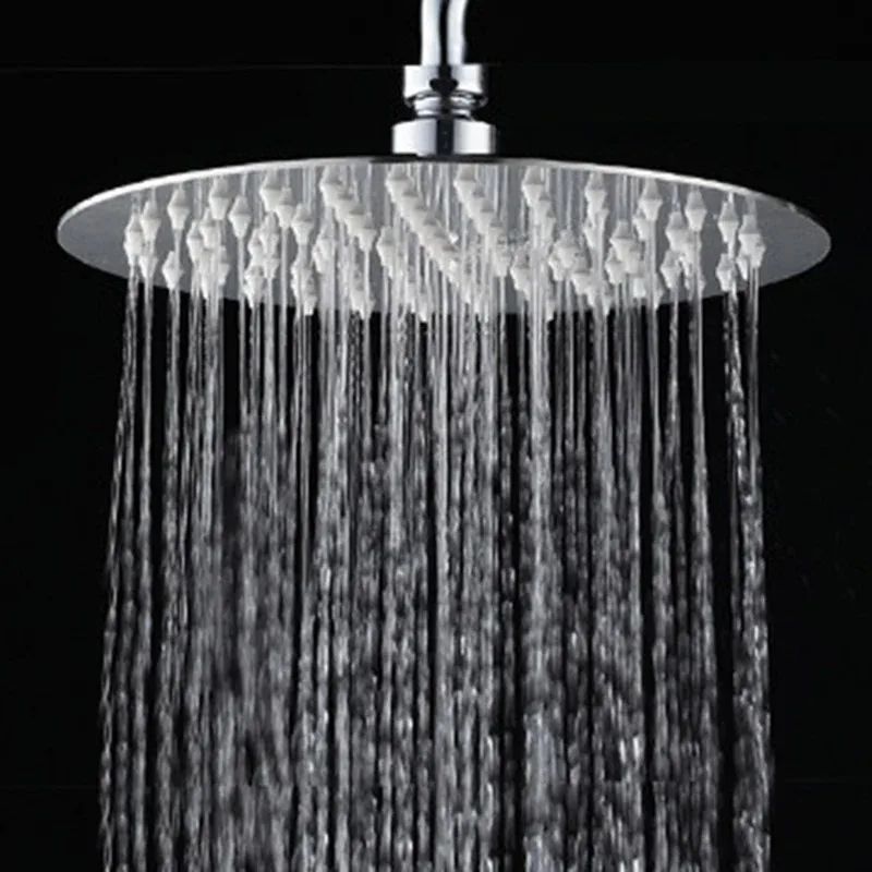 AquaFlow UltraThin Stainless Steel Rainfall Shower Head High Pressure Square Round 1