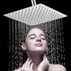 aquaflow ultra-thin stainless steel rainfall shower head high pressure square & round
