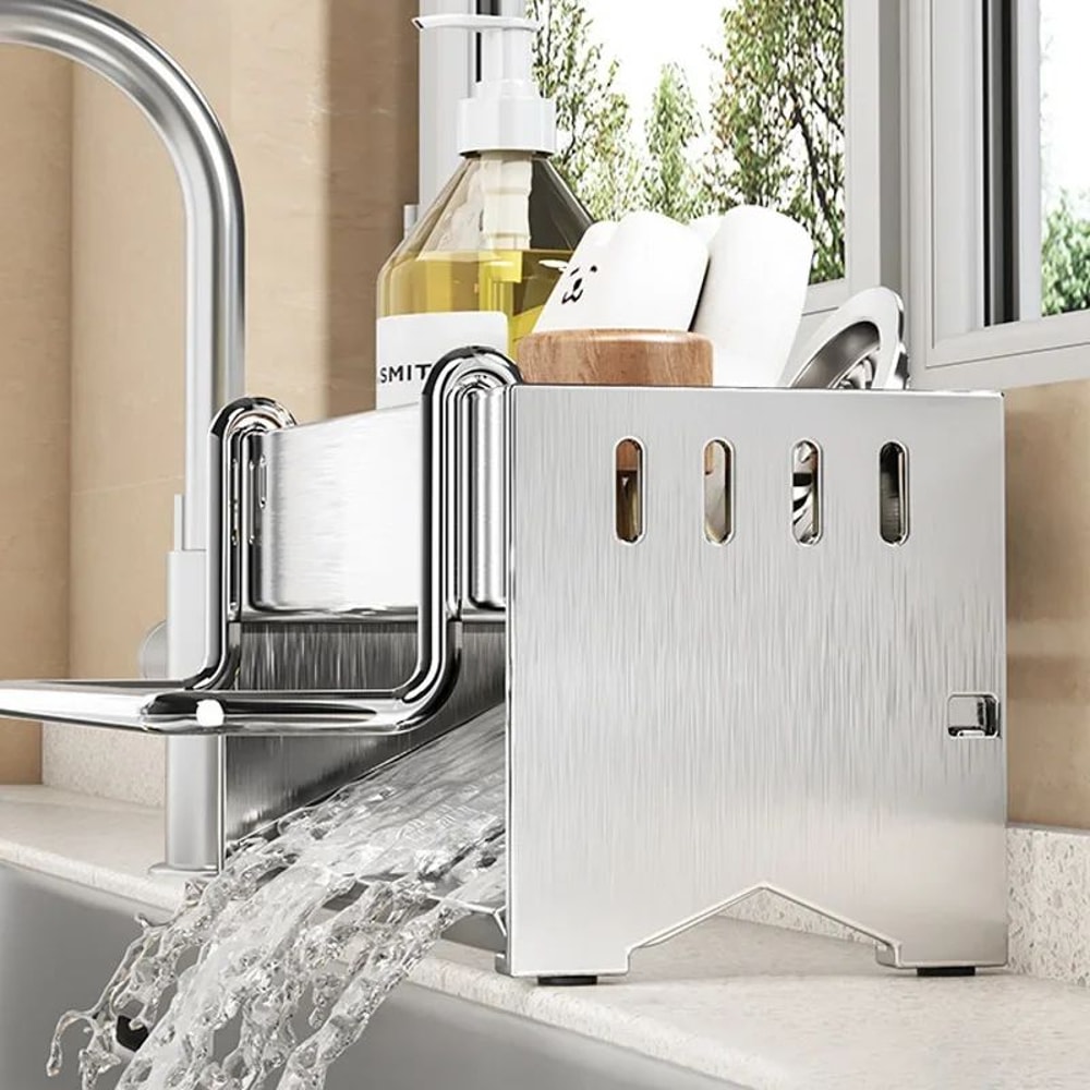 SteelDry Stainless Steel Sink Storage Rack LargeCapacity Sponge Dishcloth Organizer 3