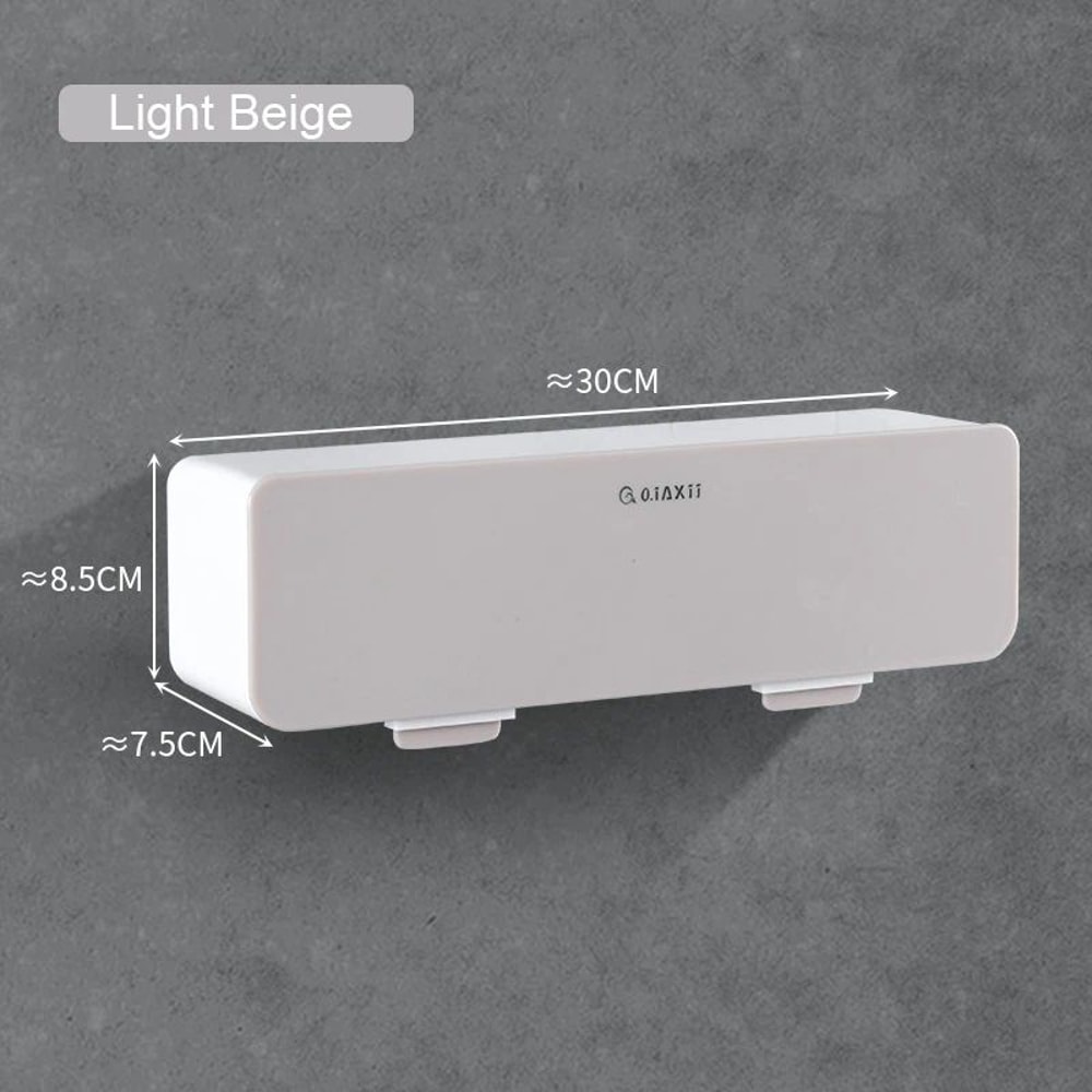 WallMounted Spice Organizer Box With Spoon NoDrill Seasoning Storage Rack Kitchen Gadget 8