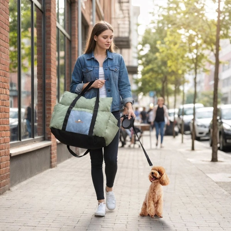 Portable Dog Car Seat Booster With Storage Pocket Washable Pet Travel Bed Safety Carrier 3