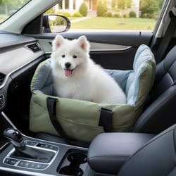portable dog car seat booster with storage pocket – washable pet travel bed & safety carrier