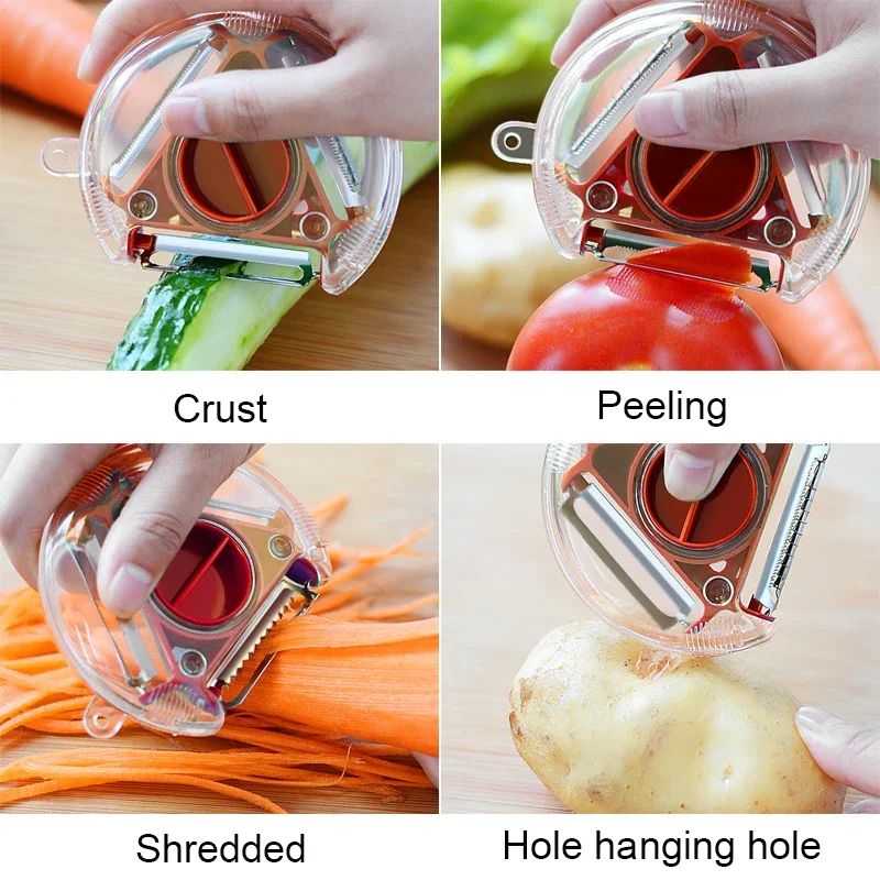 3in1 Vegetable Peeler Carrot Grater Fruit Cutter Multifunction Kitchen Gadget Tool Set 3